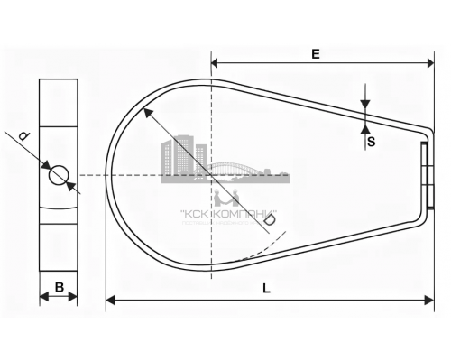 Спринклерный хомут без гайки оцинкованная сталь, d 8" (222 мм)