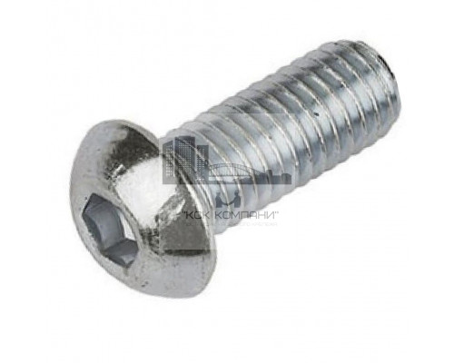 Винт ISO 7380 тип ULS с полукруглой головкой и внутренним шестигранником оцинкованная сталь класс прочности 10.9, M8x50 мм