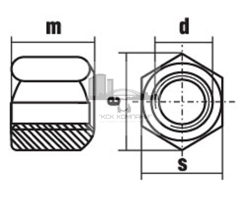 Гайка шестигранная высокая DIN 6330 (A2) высота = 1,5d, M8