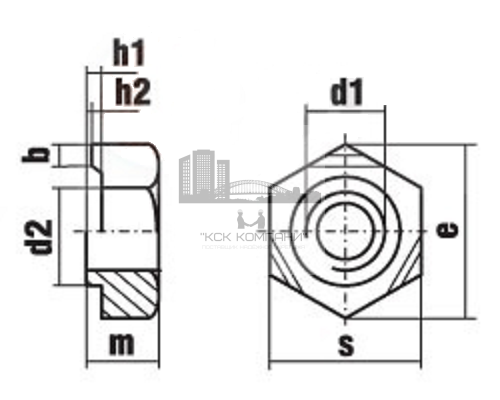 Гайка шестигранная приварная DIN 929 (A2), M4