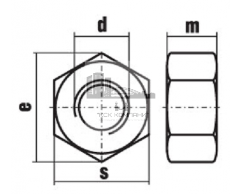 Гайка шестигранная DIN 934 (A2) мелкая резьба, M8X1
