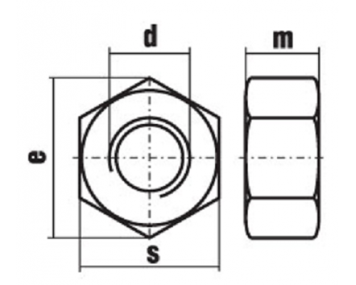 Гайка шестигранная DIN 934 (A4), M14