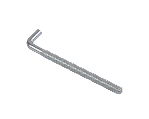 Винт костыль Г образный с метрической резьбой оцинкованная сталь, М8x80 мм  — Винты с L-образным крючком с кольцом и полукольцом