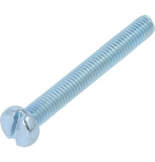 Винт DIN 84 с цилиндрической головкой прямым шлицем и полной резьбой оцинкованная сталь класс прочности 4.8-5.8, M3x12 мм
