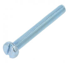 Винт DIN 84 с цилиндрической головкой прямым шлицем и полной резьбой оцинкованная сталь класс прочности 4.8-5.8, M3x25 мм