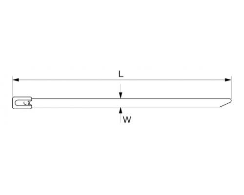 Кабельная стяжка KAB ST с замковым механизмом из нержавеющей стали A2/AISI 304, 7.9x400 мм