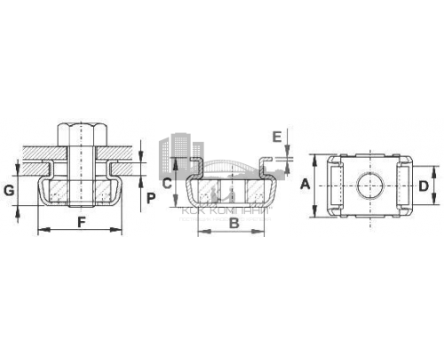 Гайка клетевая SARIV оцинкованная сталь, M8-5c