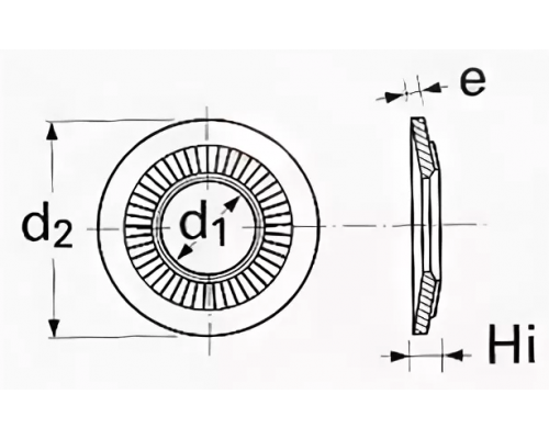 Шайба контактная стопорная тарельчатая форма К с насечкой и зубцами (оцинкованная сталь), M6 6.2x13x1.3 мм