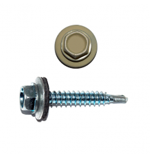 Саморез кровельный по металлу RAL 1014 со сверлом S3 и шайбой EPDM, 4.8x16 мм