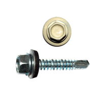 Саморез кровельный по металлу RAL 1015 со сверлом S3 и шайбой EPDM, 4.8x16 мм