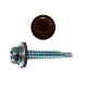 Саморез кровельный по дереву RAL 3005 со сверлом S2 и шайбой EPDM, 4.8x19 мм