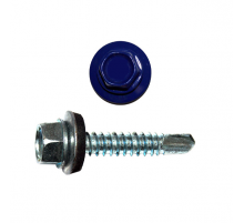 Саморез кровельный по металлу RAL 5002 со сверлом S3 и шайбой EPDM, 4.8x16 мм