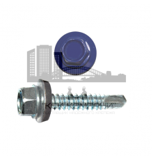 Саморез кровельный по металлу RAL 5002 со сверлом S3 и шайбой EPDM, 4.8x16 мм