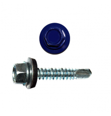 Саморез кровельный по металлу RAL 5002 со сверлом S3 и шайбой EPDM, 4.8x16 мм