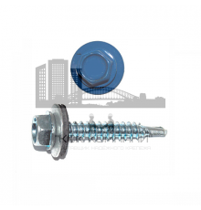 Саморез кровельный по металлу RAL 5005 со сверлом S3 и шайбой EPDM, 4.8x16 мм