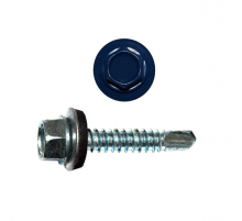 Саморез кровельный по металлу RAL 5010 со сверлом S3 и шайбой EPDM, 4.8x16 мм