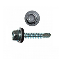 Саморез кровельный по металлу RAL 7024 со сверлом S3 и шайбой EPDM, 4.8x16 мм