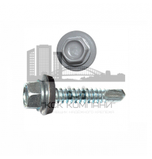 Саморез кровельный по металлу RAL 7024 со сверлом S3 и шайбой EPDM, 4.8x16 мм