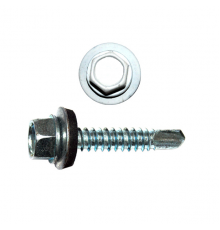 Саморез кровельный по металлу RAL 9003 со сверлом S3 и шайбой EPDM, 4.8x16 мм