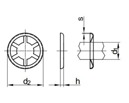 Шайба STAR-LOCK стопорная без колпачка (оцинкованная сталь), M6