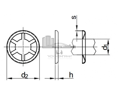 Шайба STAR-LOCK стопорная без колпачка (оцинкованная сталь), M8
