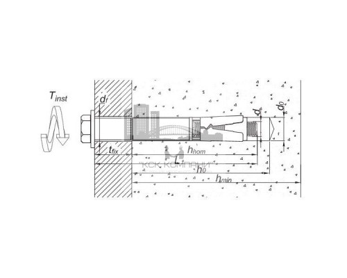 Анкерный болт RAWLPLUG R-SPL распорный оцинкованная сталь 8.8, М8 110/40 мм  купить в Москве