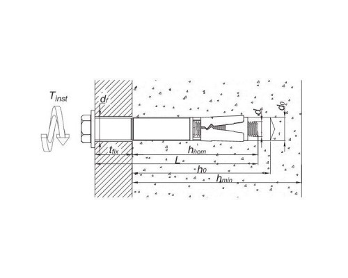 Анкерный болт RAWLPLUG R-SPL распорный оцинкованная сталь 8.8, М20 175/30 мм  купить в Москве