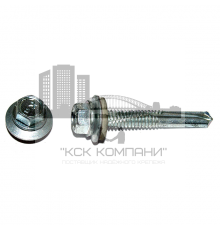 Саморез кровельный по металлу оцинкованный с увеличенным сверлом S5 и шайбой с EPDM прокладкой, 5.5x25 мм