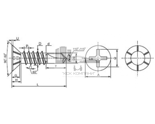 Шуруп-саморез оконный с потайной головкой и шлицем PZ оцинкованная сталь (желтое пассивирование), 3.9x13 мм