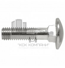 Болт мебельный DIN 603 с увеличенной полукруглой головкой и квадратным подголовком (оцинкованная сталь), M10x50 мм