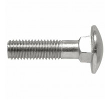 Болт мебельный DIN 603 с увеличенной полукруглой головкой и квадратным подголовком (оцинкованная сталь), M16x40 мм