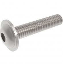 Винт ISO 7380-2 тип ULF с полукруглой головкой с фланцем и внутренним шестигранником оцинкованная сталь класс прочности 10.9, M6x16 мм