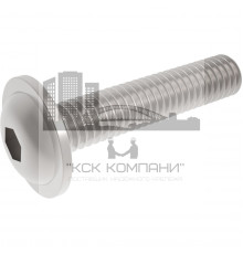 Винт ISO 7380-2 тип ULF с полукруглой головкой с фланцем и внутренним шестигранником оцинкованная сталь класс прочности 10.9, M6x20 мм