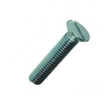 Винт DIN 963 с потайной головкой и прямым шлицем с полной резьбой оцинкованная сталь класс прочности 4.8-5.8, M3x30 мм