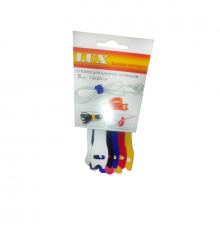 Стяжка-липучка многоразовая нейлоновая для шнуров и проводов 5 цветов (5 шт./уп.), 1.2x200 мм