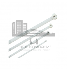 Хомут IEK Хку со стальным замком с внутренним зубчатым зацеплением полиамидный (белый), 4.8x200 мм