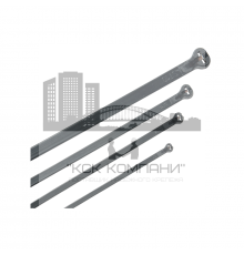 Хомут IEK Хку со стальным замком с внутренним зубчатым зацеплением полиамидный (черный), 7.6x300 мм