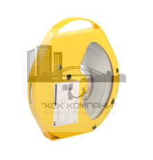 Лента бандажная IEK ЛМ для СПИ (F 2007, COT37, F207)  в желтом пластиковом корпусе нержавеющая сталь A4, 20x0.7 мм L=50 м