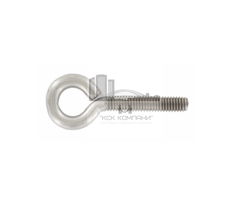 Винт-кольцо с метрической резьбой оцинкованная сталь, M5x80 мм  — Винты с L-образным крючком с кольцом и полукольцом