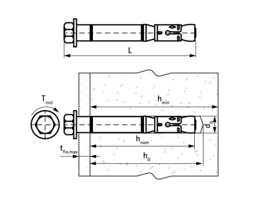 Анкер WALRAVEN WHA1H для высоких нагрузок оцинкованная сталь, 12x125/50 мм  купить в Москве