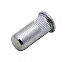 Заклепка гаечная закрытая цилиндрическая с насечкой с внутренней резьбой и цилиндрическим бортиком из оцинкованной стали, M5x1x18 мм (0.5-3 мм)