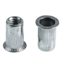 Заклепка гаечная с насечками цилиндрическая с внутренней резьбой и потайным бортиком, M8x1.25x18 мм (0.8-4 мм)