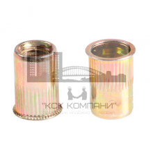 Заклепка-гайка цилиндрическая М5х0,8х13,0 0,5-3 с внутренней резьбой, потайным бортиком и насечками