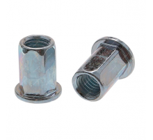 Заклепка гаечная шестигранная с цилиндрическим бортиком из оцинкованной стали, M6x1.5x13 мм (0.5-3 мм)