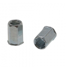 Заклепка гаечная шестигранная с уменьшенным бортиком из оцинкованной стали, M8x1.25x18 мм (0.5-3 мм)