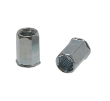 Заклепка гаечная шестигранная с уменьшенным бортиком из оцинкованной стали, M10x1.5x19 мм (0.5-3.5 мм)