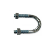 Скоба монтажная U образная ЗЭТАРУС С441 в комплекте с гайками для крепления стальных труб (сталь с металлическим покрытием), M8x75 мм (2 1/2")