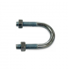 Скоба монтажная U образная ЗЭТАРУС С441 в комплекте с гайками для крепления стальных труб (сталь с металлическим покрытием), M8x75 мм (2 1/2")