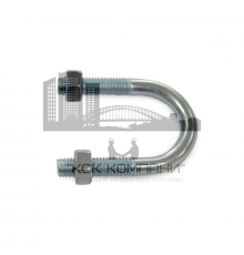 Скоба монтажная U образная ЗЭТАРУС С442 в комплекте с гайками для крепления стальных труб (сталь с металлическим покрытием), M8x88 мм (3")