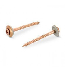 Art. 9167 A2-Cu 4,5X20 Z Шуруп по дереву с полупотайной головой с закрепленной EPDM-шайбой (15 мм), шлиц PZ